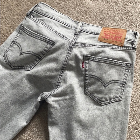 Levi's 511 sz 29/30 Light Grey/White Jeans - Picture 4 of 4